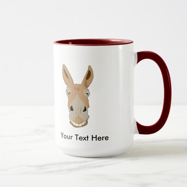 Taza Cara del burro de la mañana con sonrisa (Derecha)