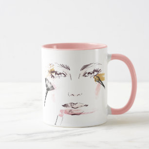 Taza Cara del maquillaje de la acuarela