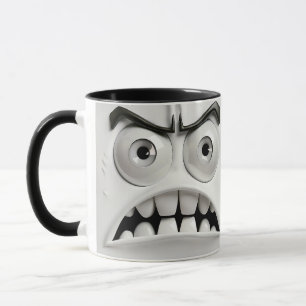 Taza Cara enojada 3d sarcástica divertida 