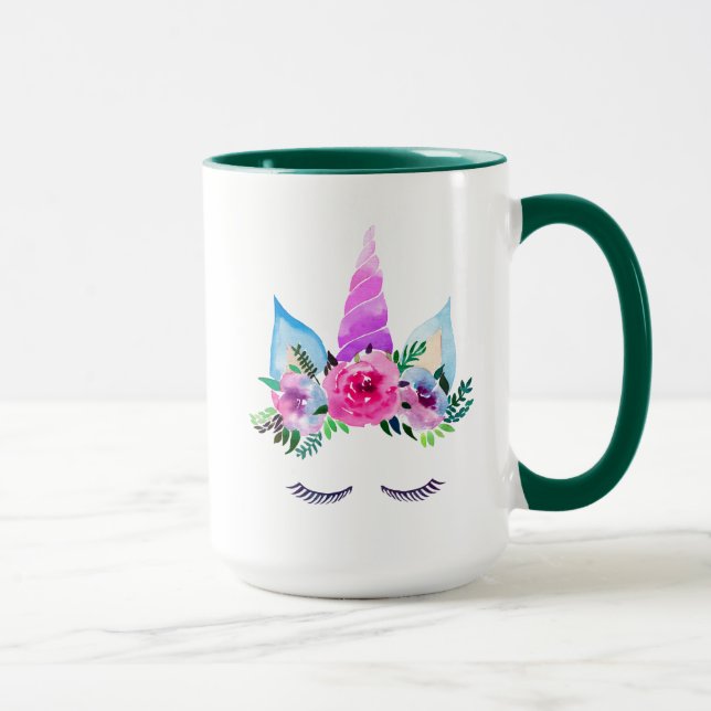 Taza Cara mágica linda del unicornio (Derecha)