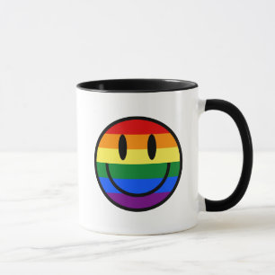 Taza Cara sonriente arco iris