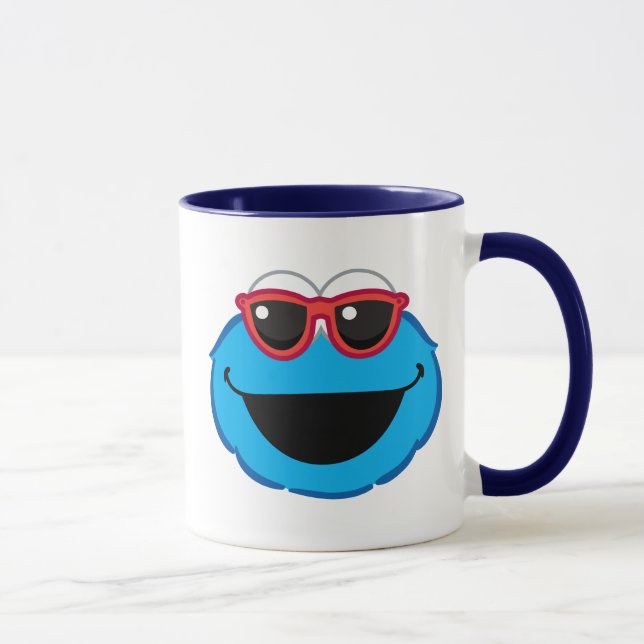 Taza Cara sonriente de cookie con gafas de sol (Derecha)