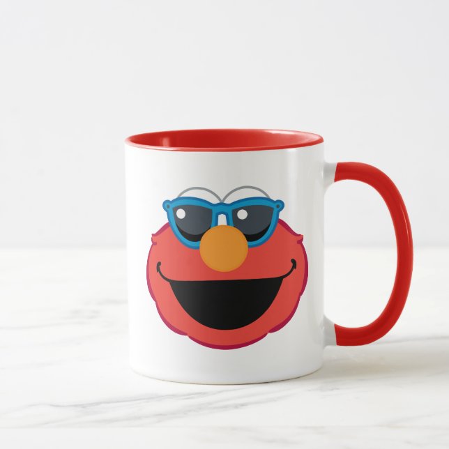 Taza Cara sonriente Elmo con gafas de sol (Derecha)