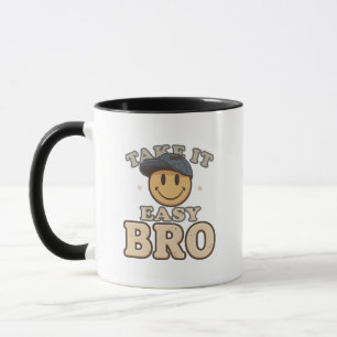Taza Cara sonriente retro de los 90 con sombrero