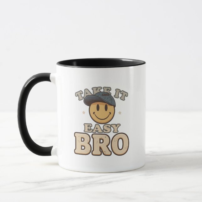 Taza Cara sonriente retro de los 90 con sombrero (Izquierda)
