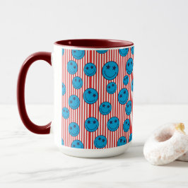 Taza Cara sonriente retro patriota