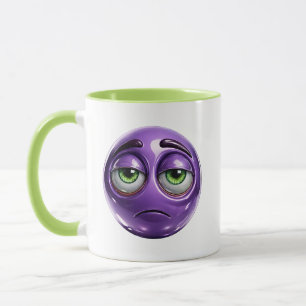 Taza Cara sonriente triste morada