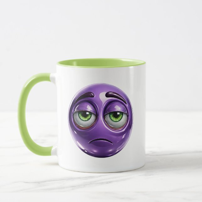 Taza Cara sonriente triste morada (Izquierda)