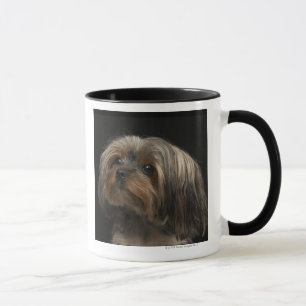 Taza Cara yorking triste que mira a la izquierda