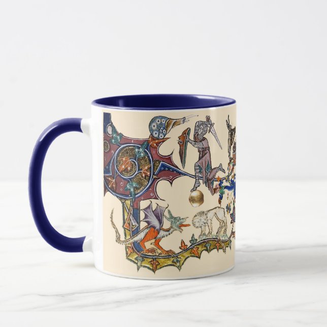 Taza Caracol medieval de guerra bESTIARIA contra caball (Izquierda)