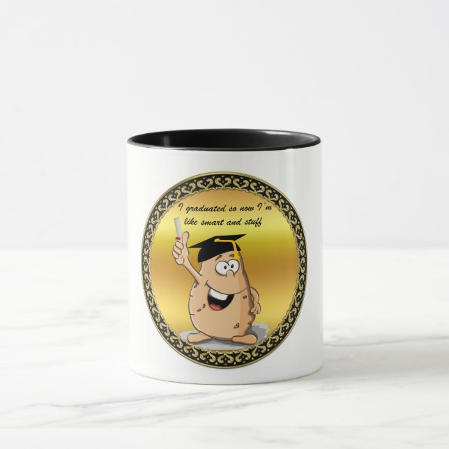 Taza Carácter de papa graduada con un grado (Centro)