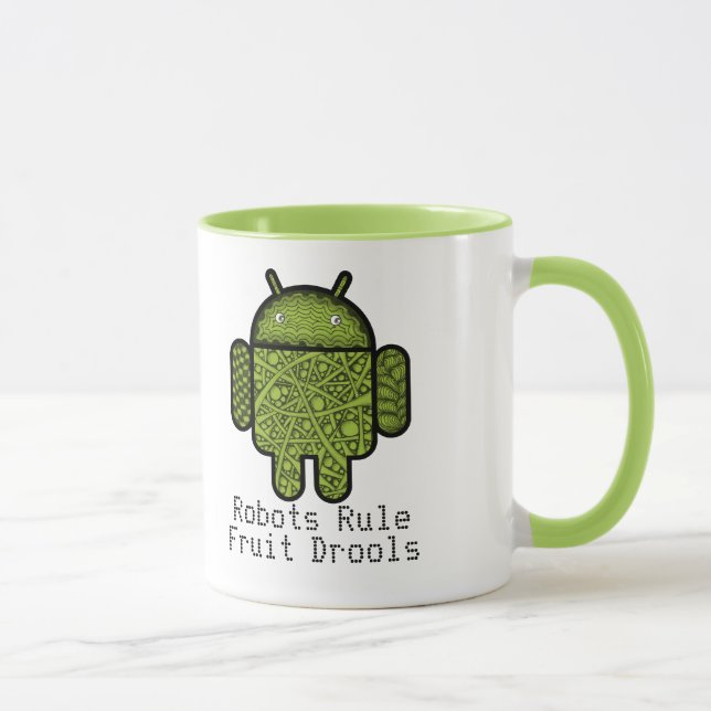 Taza Carácter del Doodle de las burbujas para el robot (Derecha)