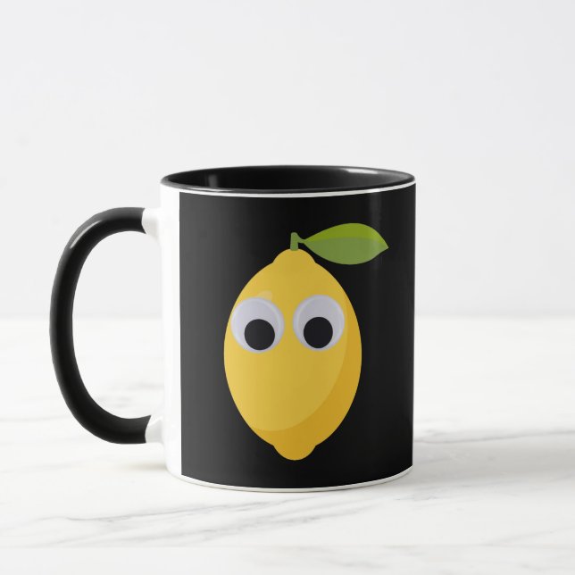 Taza Carácter limón lindo con ojos googly (Izquierda)