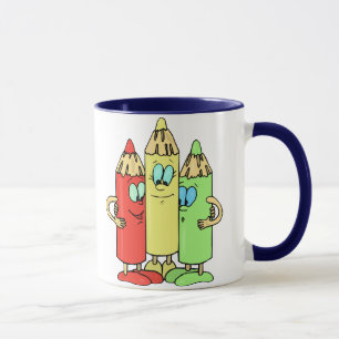 Taza Caracteres Adorables De Lápiz