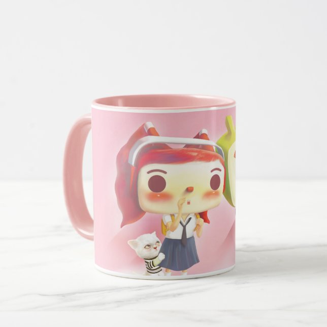 Taza Caracteres caprichosos con gato (Anverso izquierdo)