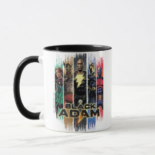 Taza Caracteres De Adán Negro En Gráfico De Rayas