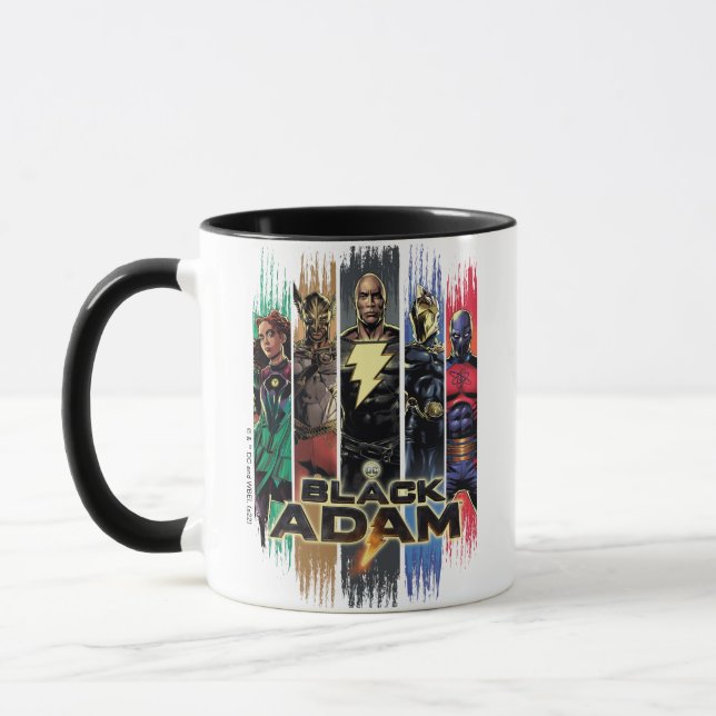 Taza Caracteres De Adán Negro En Gráfico De Rayas (Izquierda)