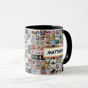 Taza Caracteres de cómic Niños Nombre de patrón Mug