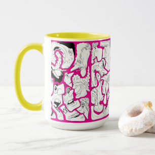 Taza Caras Arte de Línea PinKo