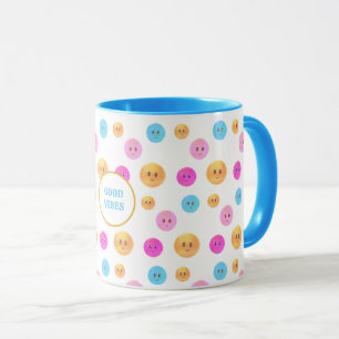Taza Caras Felices Multicolores Lindas