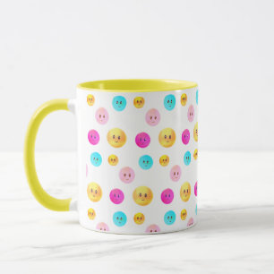 Taza Caras Felices Multicolores Lindas