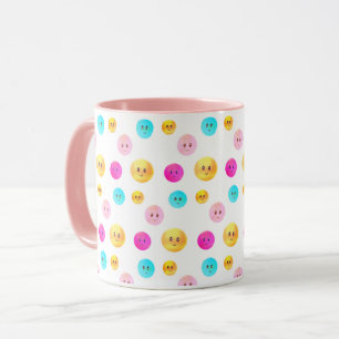 Taza Caras Felices Multicolores Modernas y Lindas