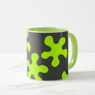 Taza carbón vegetal verde café divertido