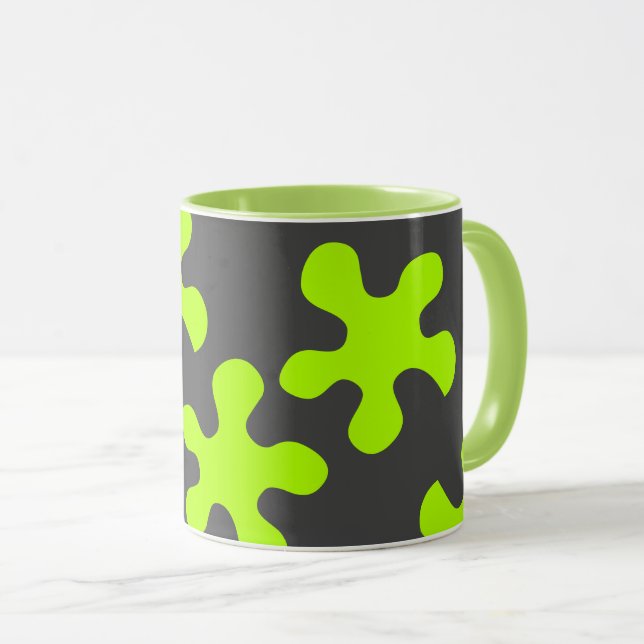 Taza carbón vegetal verde café divertido (Anverso derecho)