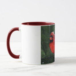 Taza Cardenal en rama de pino