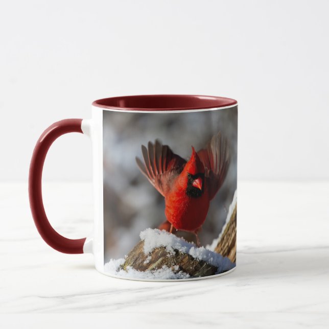 Taza Cardenal rojo en la nieve (Izquierda)
