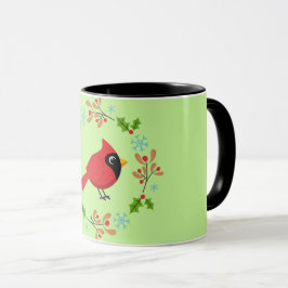 Taza Cardenal rojo Personalizado con flores