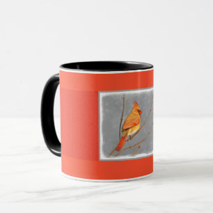 Taza Cardenal sobre pintura de bifurcaciones - Arte de 