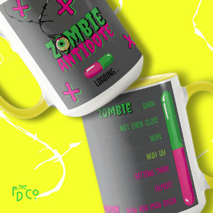 Taza Carga de antídoto de Zombie. Diversión divertida