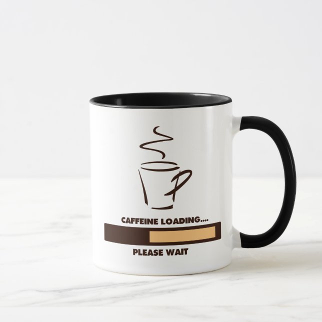 TAZA CARGAMENTO DEL CAFEÍNA - ESPERE POR FAVOR (Derecha)