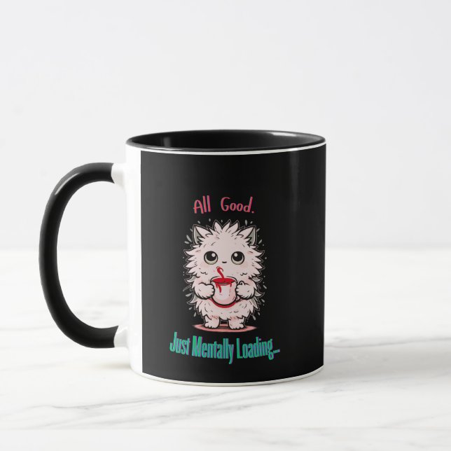 Taza Cargando mentalmente… | Humor cotidiano lindo (Izquierda)