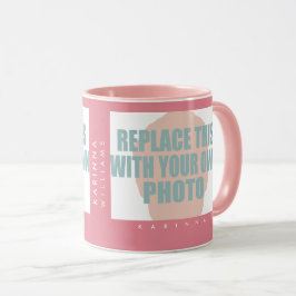 Taza cargar y crear foto_mug rosa con nombre
