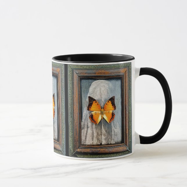Taza Cargos bordeados de negro café mariposa Mug NV2 (Derecha)