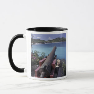 Taza CARIBE, San Bartolomé, cañón apuntando hacia la ba