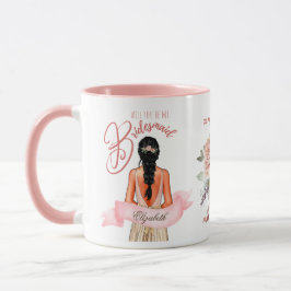 Taza Caricatura de la dama de honor propuesta Gracias P