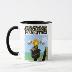 Taza Caricatura de Mosquitos de Wisconsin - Acampando p