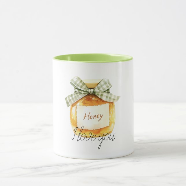 Taza Cariño, te amo Tarro de Miel (Centro)