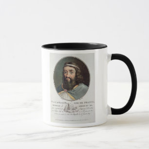 Taza Carlomagno (747-814), rey de Francia, grabó cerca