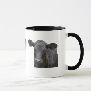 Taza Carne de vaca negra de Angus - diseño del corazó