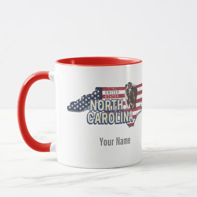 Taza Carolina del Norte Estado Estados Unidos Mapa USA  (Izquierda)