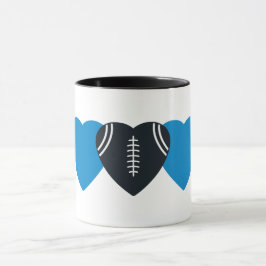 Taza Carolina Panthers Football Heart Design