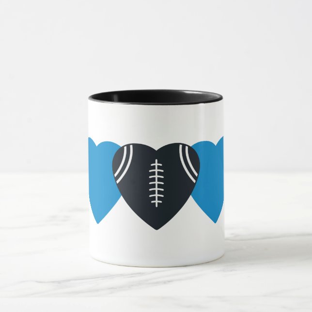 Taza Carolina Panthers Football Heart Design (Centro)