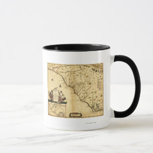 Taza Carolinas con el norte al mapa de RightPanoramic