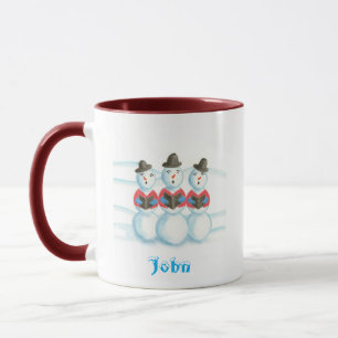 Taza Caroling Snowmen Personalizado Navidades Mugs