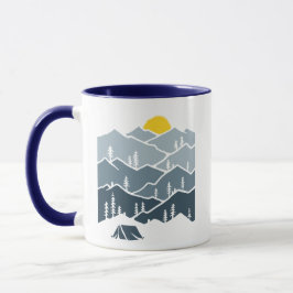 Taza Carpa de Camping en el Bosque de Montaña Salvaje