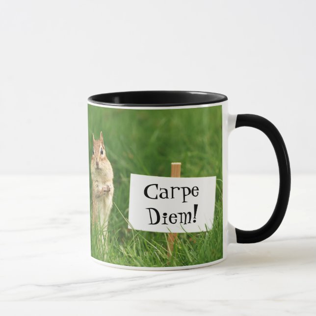 Taza ¡Carpe Diem! Chipmunk con el Rótulo (Derecha)
